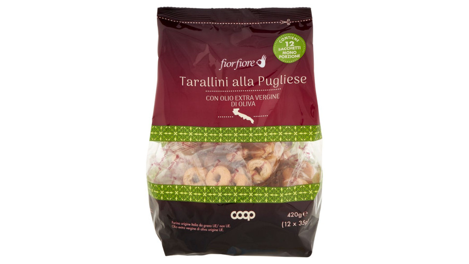 Tarallini Alla Pugliese Con Olio Extra Vergine Di Oliva 12 X 35 G