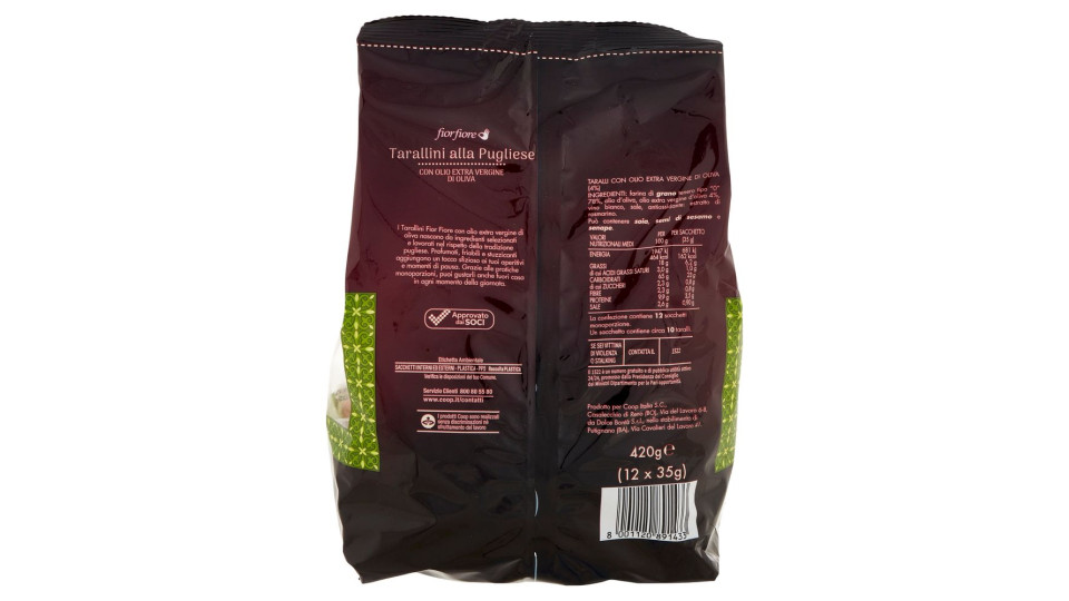 Tarallini Alla Pugliese Con Olio Extra Vergine Di Oliva 12 X 35 G