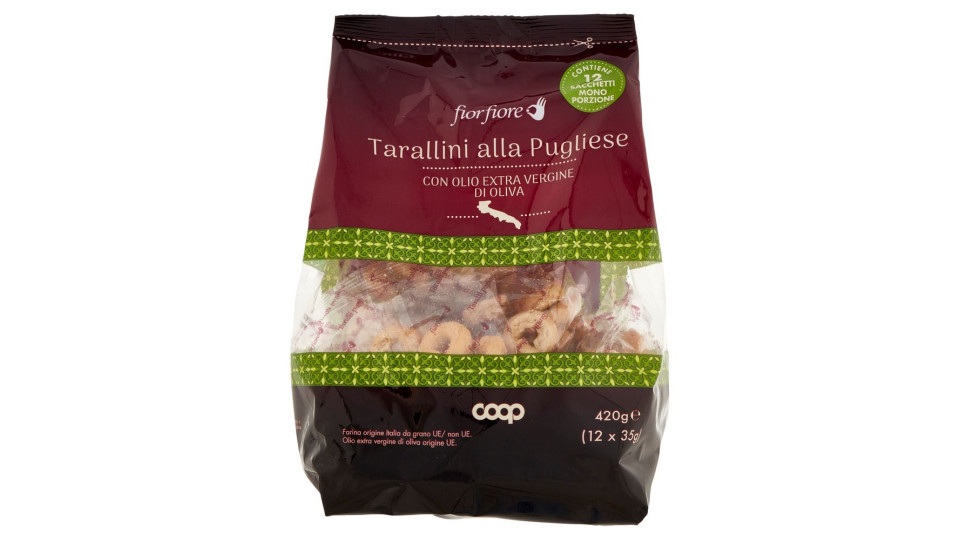 Tarallini Alla Pugliese Con Olio Extra Vergine Di Oliva 12 X 35 G
