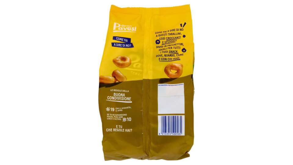 Gran Pavesi Snack Tarallini Olio Di Oliva Ed Extra Vergine, Senza Olio Di Palma, 8 Pacchetti 256g