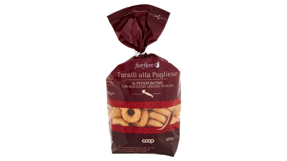 Taralli Alla Pugliese Al Peperoncino Con Olio Extra Vergine Di Oliva 400 G