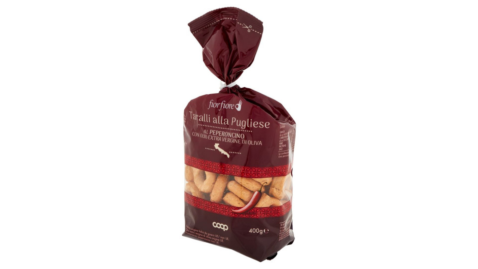 Taralli Alla Pugliese Al Peperoncino Con Olio Extra Vergine Di Oliva 400 G