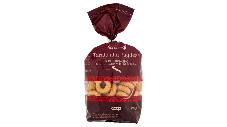 Taralli Alla Pugliese Al Peperoncino Con Olio Extra Vergine Di Oliva 400 G