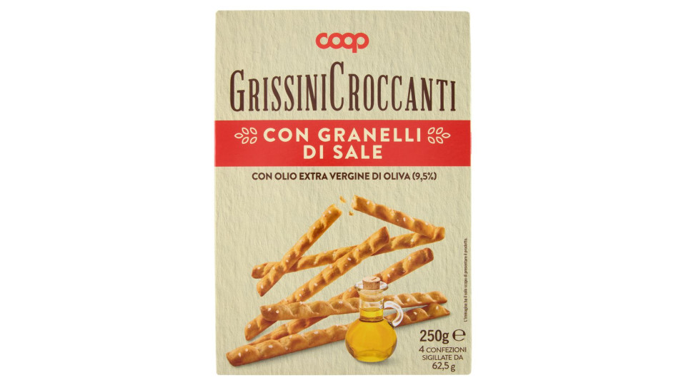 Grissini Croccanti Con Granelli Di Sale 4 X 62,5 G