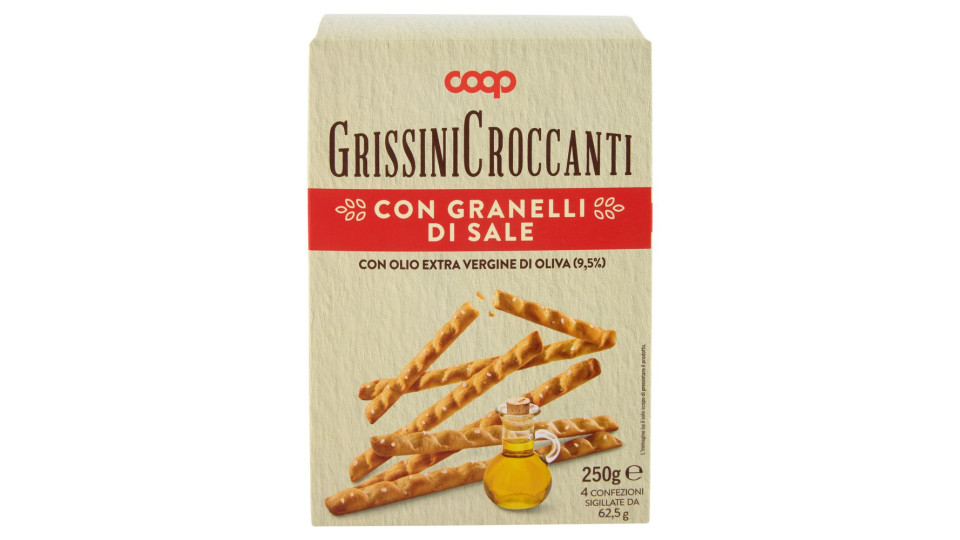 Grissini Croccanti Con Granelli Di Sale 4 X 62,5 G