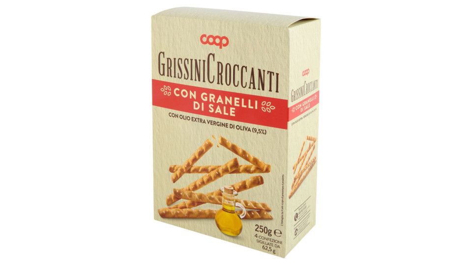 Grissini Croccanti Con Granelli Di Sale 4 X 62,5 G