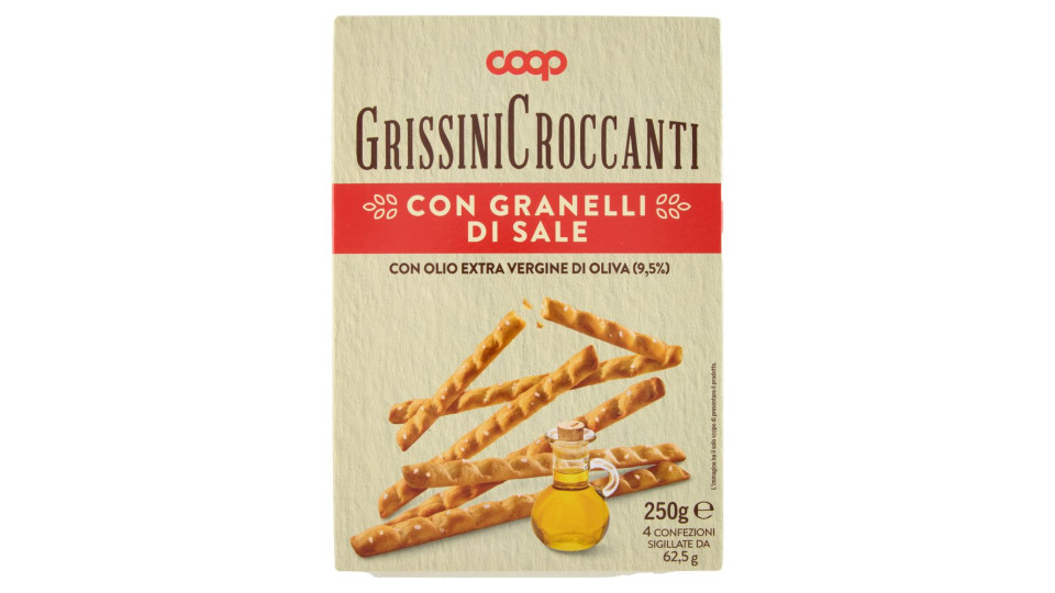 Grissini Croccanti Con Granelli Di Sale 4 X 62,5 G