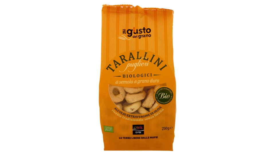 Libera Terra Il Giusto Gusto Del Grano Tarallini Pugliesi Biologici Di Semola Di Grano Duro 250 G