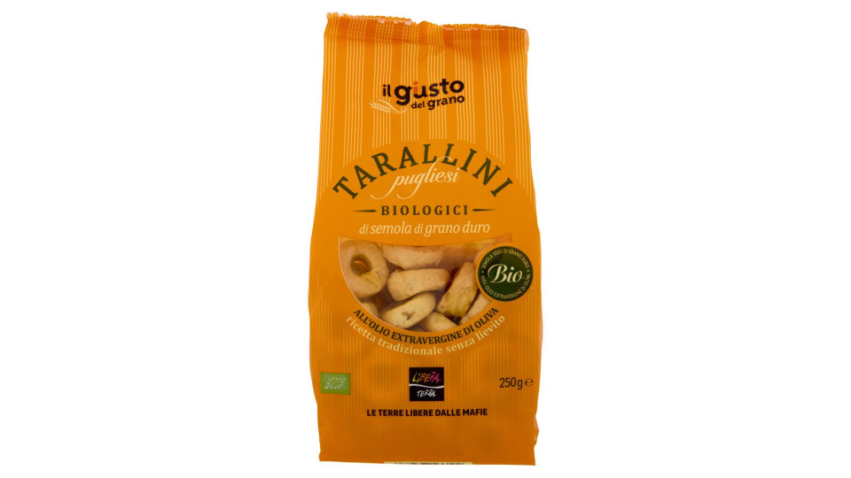 Libera Terra Il Giusto Gusto Del Grano Tarallini Pugliesi Biologici Di Semola Di Grano Duro 250 G