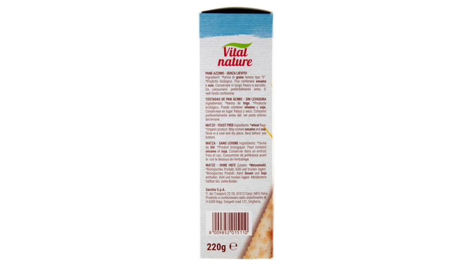 Vital Nature Bio Pane Azzimo 220 G