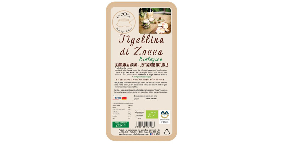 La Zoca Tigelline Biologiche Di Zocca Lavorate A Mano Con Lievitazione Naturale 220g