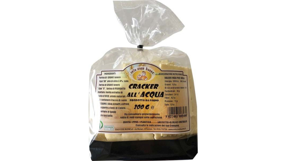 Cracker All'acqua Solo Cose Buone 200 G