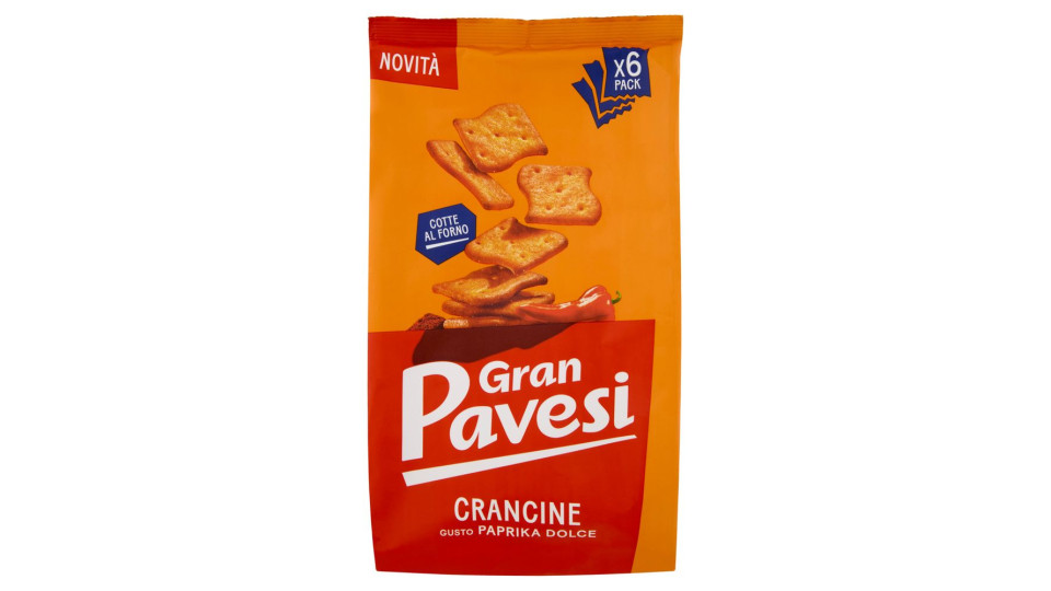 Gran Pavesi Crancine Gusto Paprika Dolce Snack Cotte Al Forno 6 Pacchetti 180g