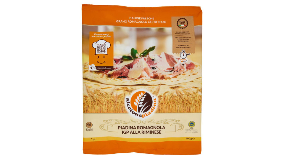 Riccionepiadina Piadina Romagnola Igp Alla Riminese 5 Pz 600 G