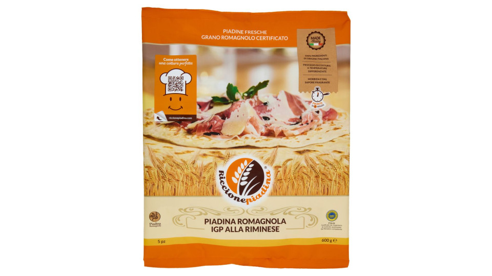 Riccionepiadina Piadina Romagnola Igp Alla Riminese 5 Pz 600 G
