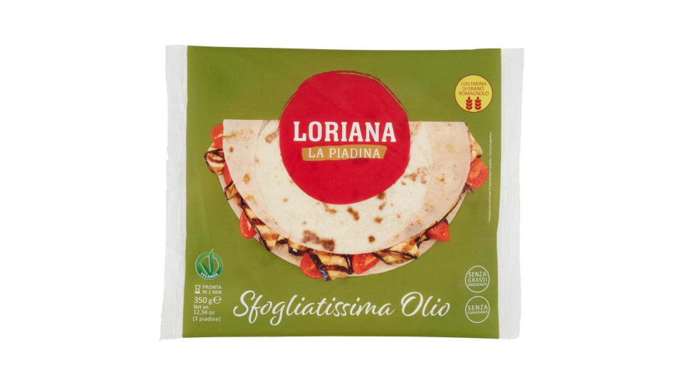 Loriana Sfogliatissima Olio 3 Piadine 350 G