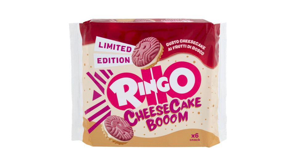 Ringo Cheesecake Biscotto Gusto Cheesecake Ai Frutti Di Bosco Limited Edition Snack 6 Porzioni 165g