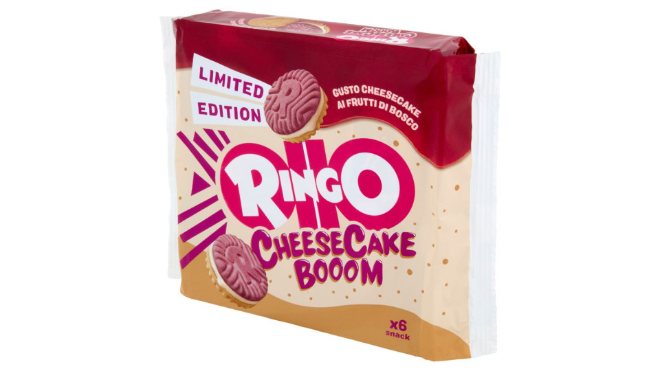 Ringo Cheesecake Biscotto Gusto Cheesecake Ai Frutti Di Bosco Limited Edition Snack 6 Porzioni 165g