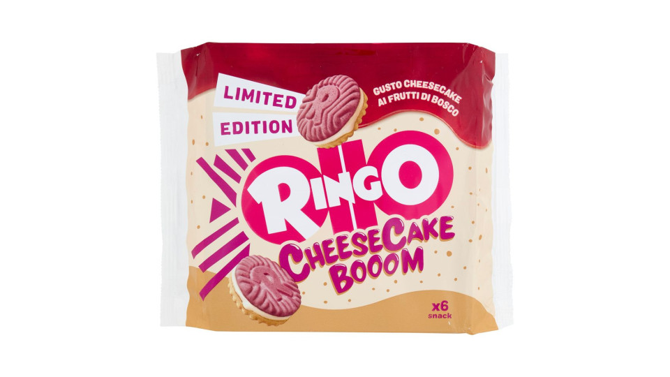 Ringo Cheesecake Biscotto Gusto Cheesecake Ai Frutti Di Bosco Limited Edition Snack 6 Porzioni 165g
