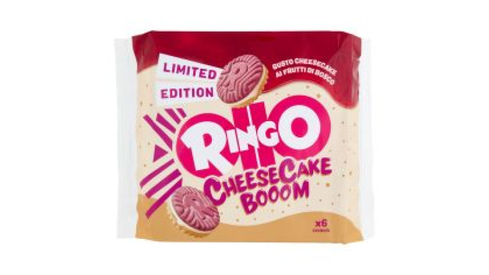 Ringo Cheesecake Biscotto Gusto Cheesecake Ai Frutti Di Bosco Limited Edition Snack 6 Porzioni 165g