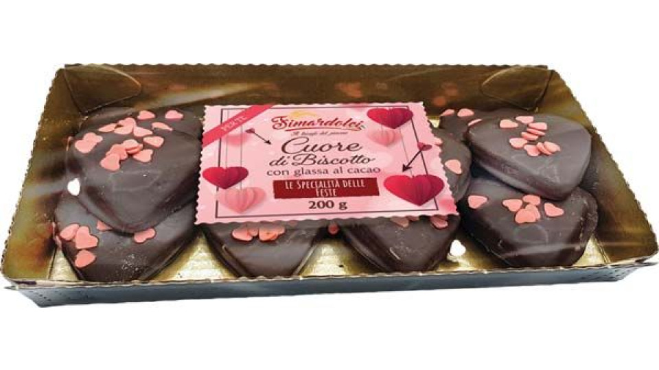 Biscotto Cuore Glassa Al Cacao Fimardolci 200 G