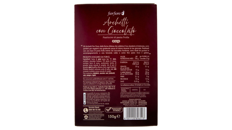 Archetti Con Cioccolato Pasticcini Di Pasta Frolla 150 G
