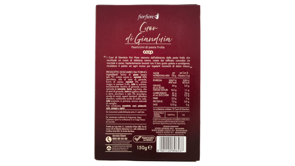 Cuor Di Gianduia Pasticcini Di Pasta Frolla 150 G