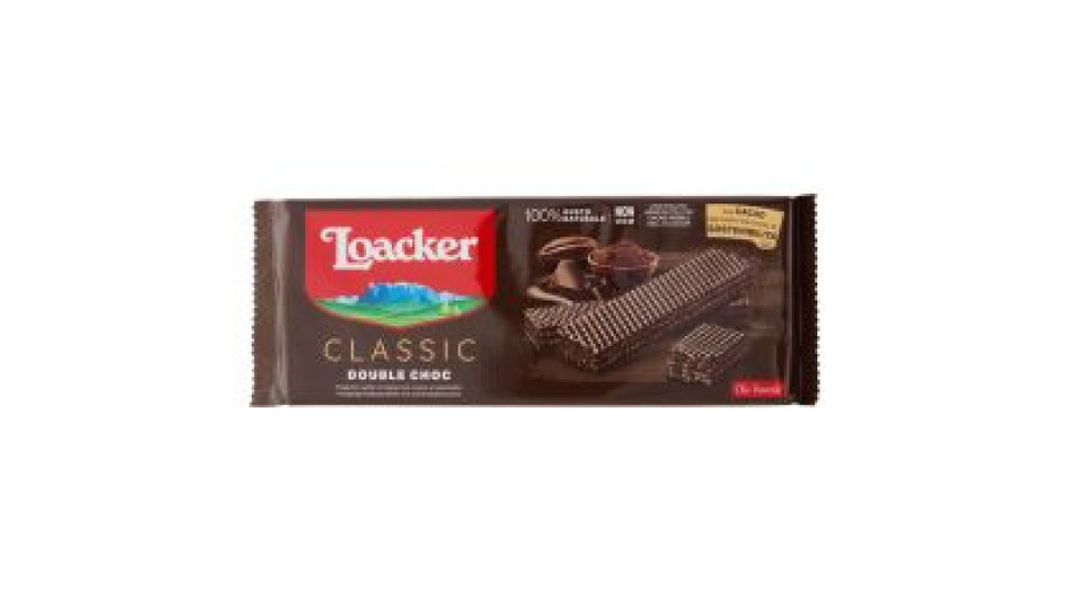 Loacker Classic Double Choc Wafer Al Cacao Dell'ecuador Con Crema Al Cioccolato Wafers 175g