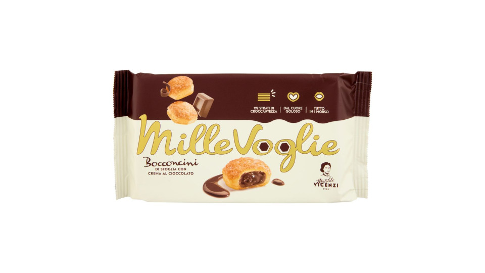 Matilde Vicenzi Millevoglie Bocconcini Di Sfoglia Con Crema Al Cioccolato 100 G