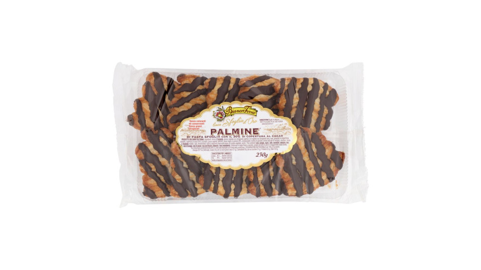 Biancoforno Linea Sfoglia D'oro Palmine Di Pasta Sfoglia Con Il 30% Di Copertura Al Cacao 230 G