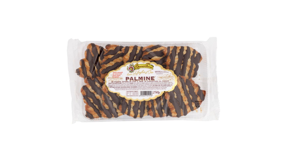 Biancoforno Linea Sfoglia D'oro Palmine Di Pasta Sfoglia Con Il 30% Di Copertura Al Cacao 230 G