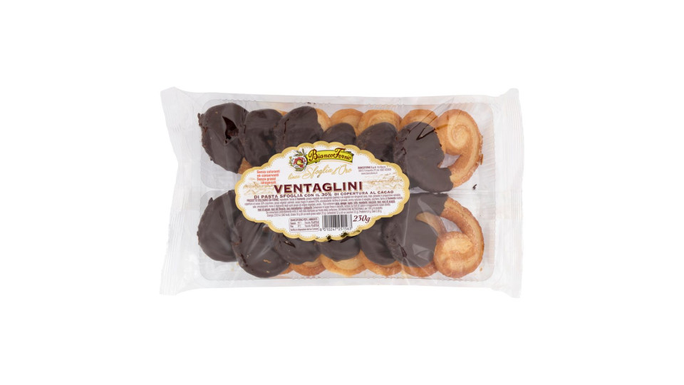 Biancoforno Linea Sfoglia D'oro Ventaglini Di Pasta Sfoglia Con Il 30% Di Copertura Al Cacao 230 G