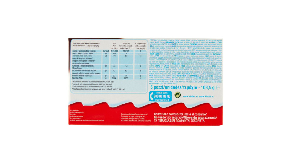 Kinder Happy Hippo Cacao 5 X 20,7 G