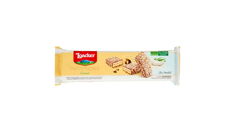 Loacker Patisserie Coconut Wafer Con Crema Al Cocco Ricoperti Di Cioccolato Latte Wafers 100g