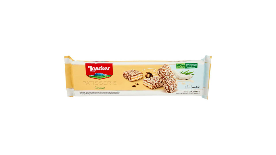 Loacker Patisserie Coconut Wafer Con Crema Al Cocco Ricoperti Di Cioccolato Latte Wafers 100g