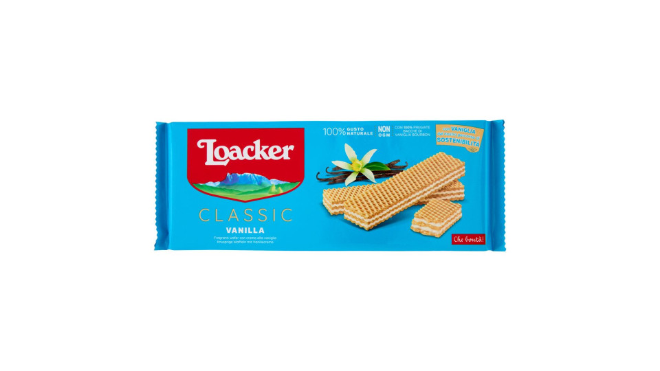 Loacker Classic Vanilla Wafer Con Crema Alla Vaniglia Bourbon Del Madagascar Wafers 175g