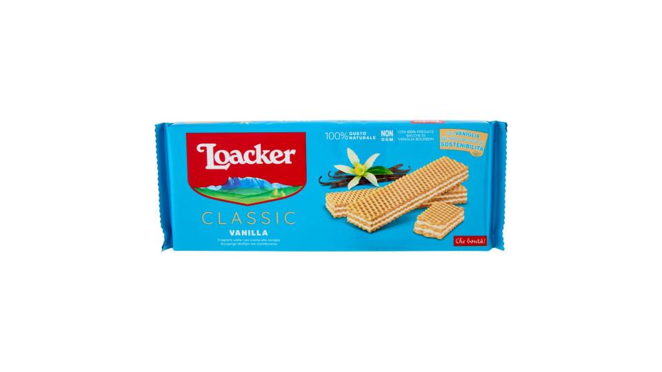 Loacker Classic Vanilla Wafer Con Crema Alla Vaniglia Bourbon Del Madagascar Wafers 175g