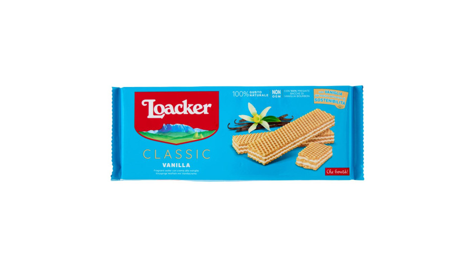 Loacker Classic Vanilla Wafer Con Crema Alla Vaniglia Bourbon Del Madagascar Wafers 175g