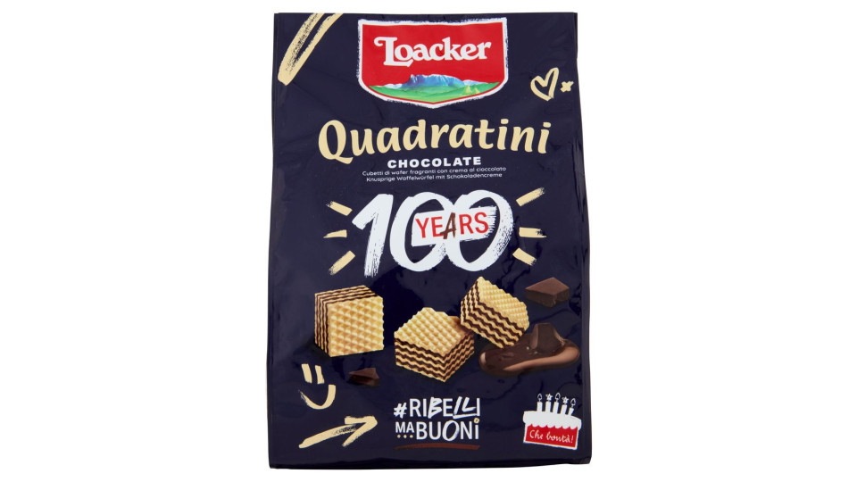 Loacker Quadratini Chocolate Wafer Con Crema Al Cioccolato Wafers 250g