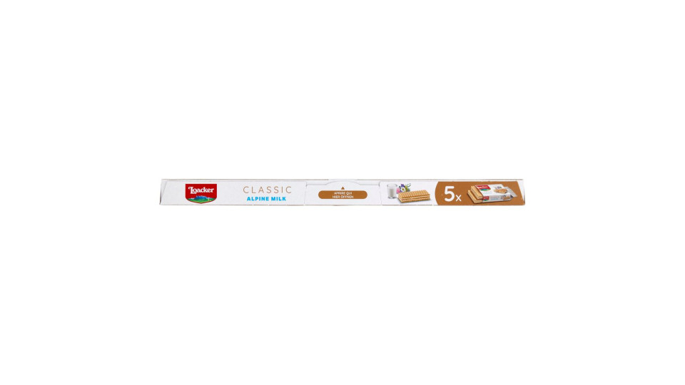 Loacker Classic Alpine Milk Wafer Con Crema Al Latte Alpino Non Ogm Wafers 45gx5