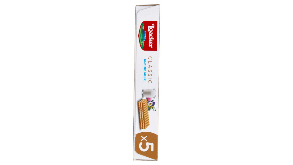 Loacker Classic Alpine Milk Wafer Con Crema Al Latte Alpino Non Ogm Wafers 45gx5