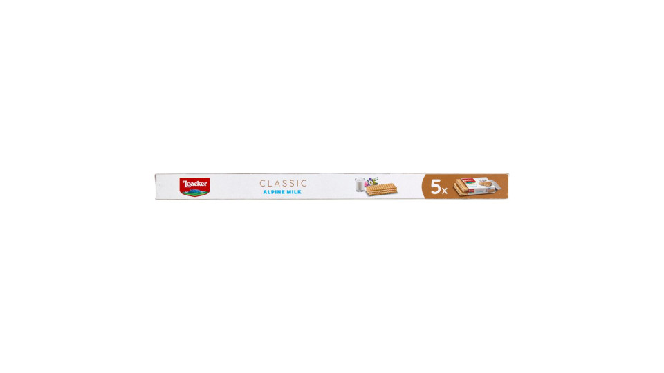 Loacker Classic Alpine Milk Wafer Con Crema Al Latte Alpino Non Ogm Wafers 45gx5