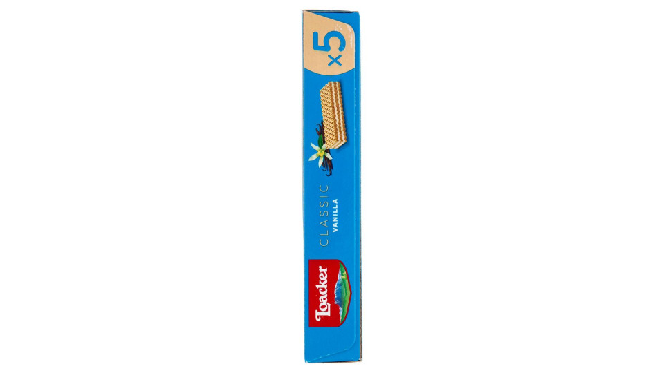 Loacker Classic Vanilla Wafer Con Crema Alla Vaniglia Bourbon Del Madagascar Wafers 45gx5
