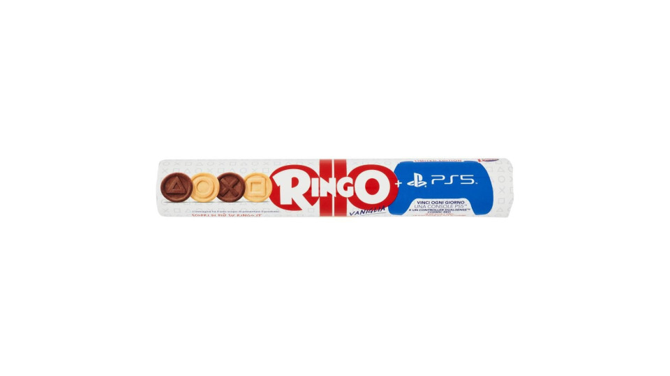 Ringo Vaniglia Biscotti Farciti Con Crema Vaniglia Snack Merenda Tubo 165g