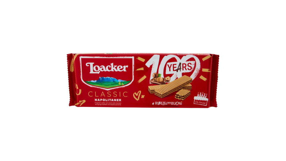 Loacker Classic Napolitaner Wafer Con Crema Alle Nocciole 100% Italiane Wafers 175g