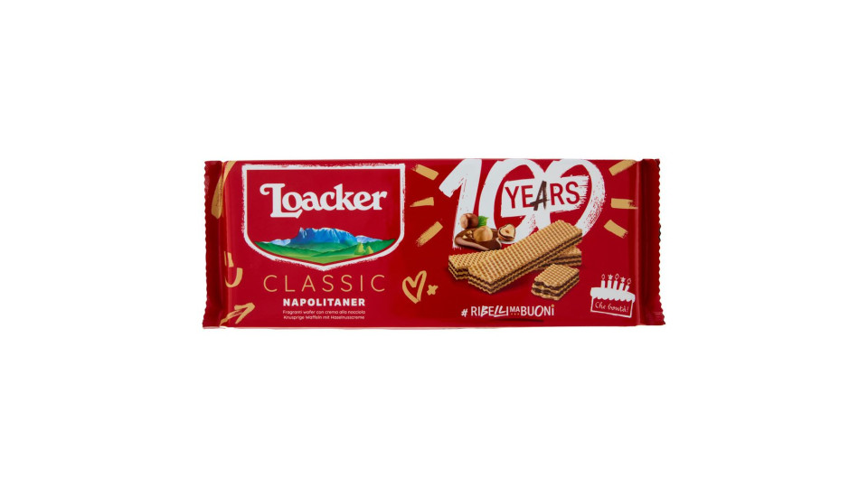 Loacker Classic Napolitaner Wafer Con Crema Alle Nocciole 100% Italiane Wafers 175g