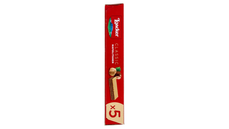 Loacker Classic Napolitaner Wafer Con Crema Alle Nocciole 100% Italiane Wafers 45gx5