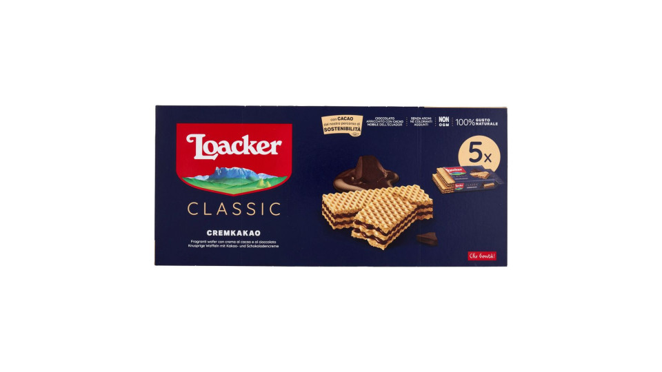 Loacker Classic Cremkakao Wafer Con Crema Al Cioccolato E Cacao Nobile Dell'ecuador Wafers 45gx5