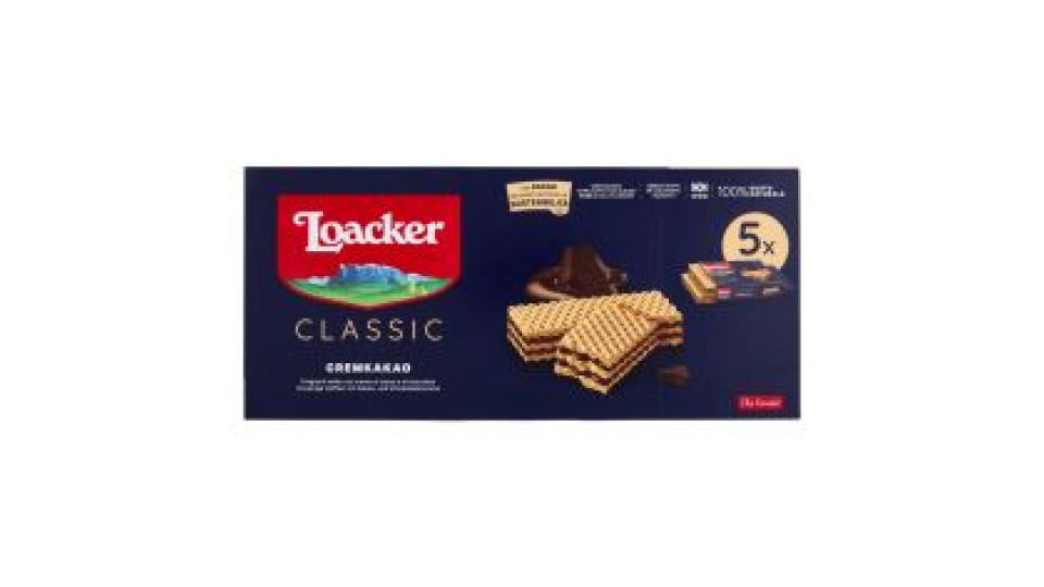 Loacker Classic Cremkakao Wafer Con Crema Al Cioccolato E Cacao Nobile Dell'ecuador Wafers 45gx5