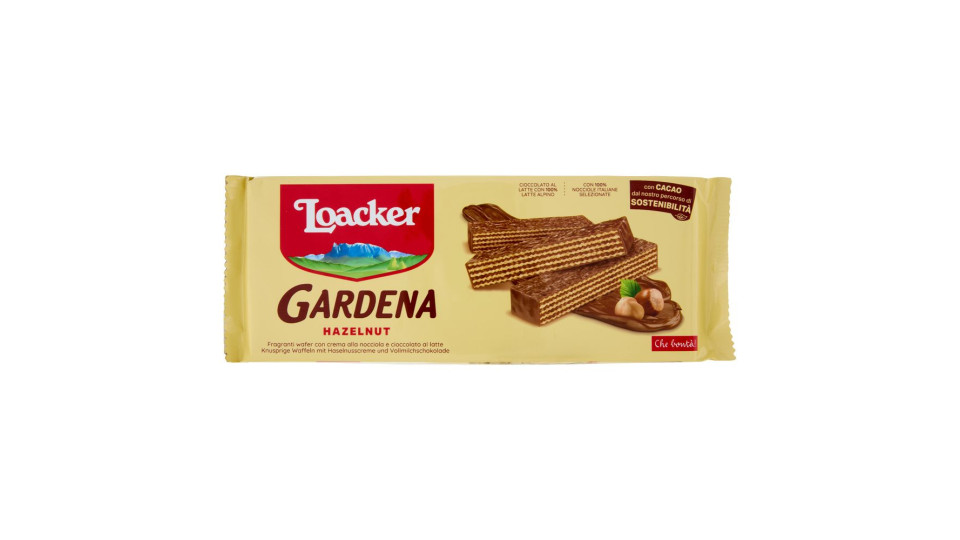 Loacker Gardena Hazelnut Wafer Ricoperti Di Cioccolato Al Latte Con Crema Alla Nocciola Wafers 200g